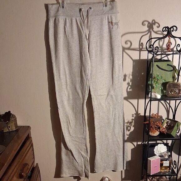 PINK Victoria's Secret Gray Drawstring Wide Leg Lounge Pants Size XS - Picture 1 of 6